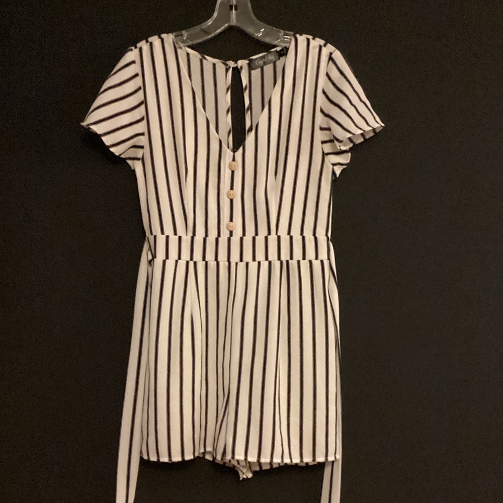 Black and cream romper